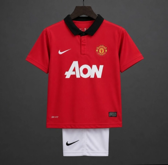 Retro Kids 13/14 Manchester United Red Home Jersey