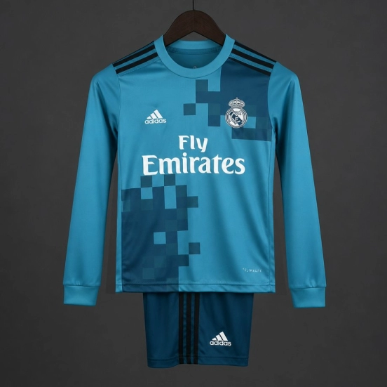 Retro Kids 17/18 Real Madrid Third Long Sleeve Jersey