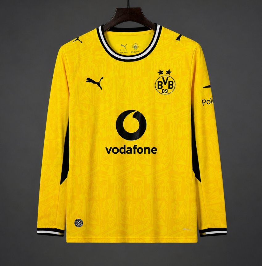 26/27 Borussia Dortmund Yellow with Black Sleeves Long Sleeve Home Jersey