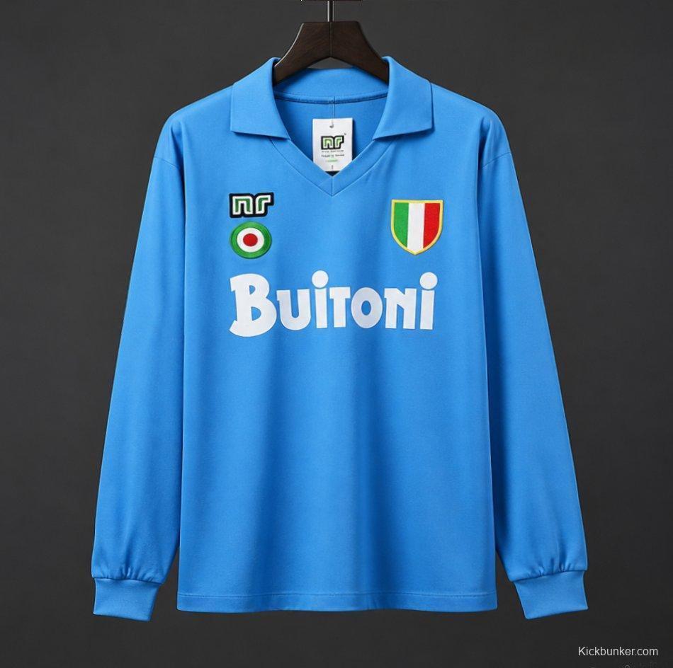 Retro 87/88 SSC Napoli Home Long Sleeve Jersey