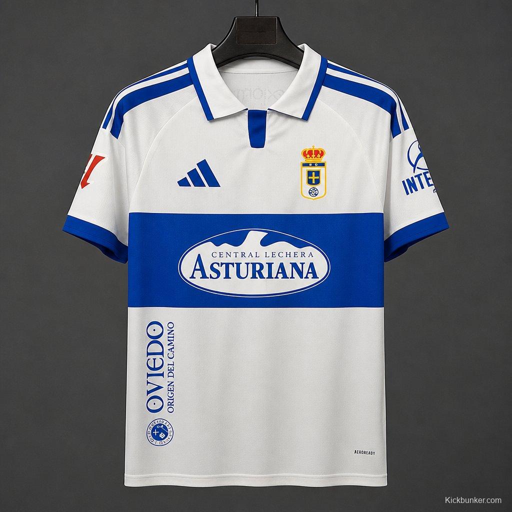 26/27 Real Oviedo Away White&Blue Jersey