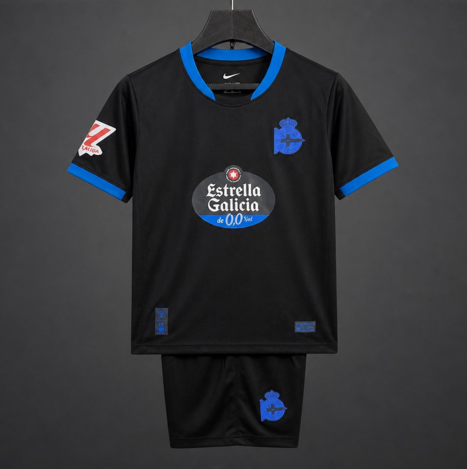 26/27 KIDS Deportivo La Coruna Away Black Jersey