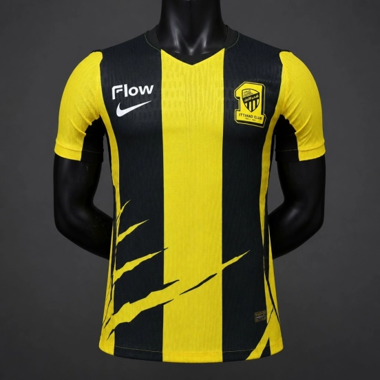 Player Version 26/27 Al-Ittihad Club Yellow & Black Stripes Home Jersey