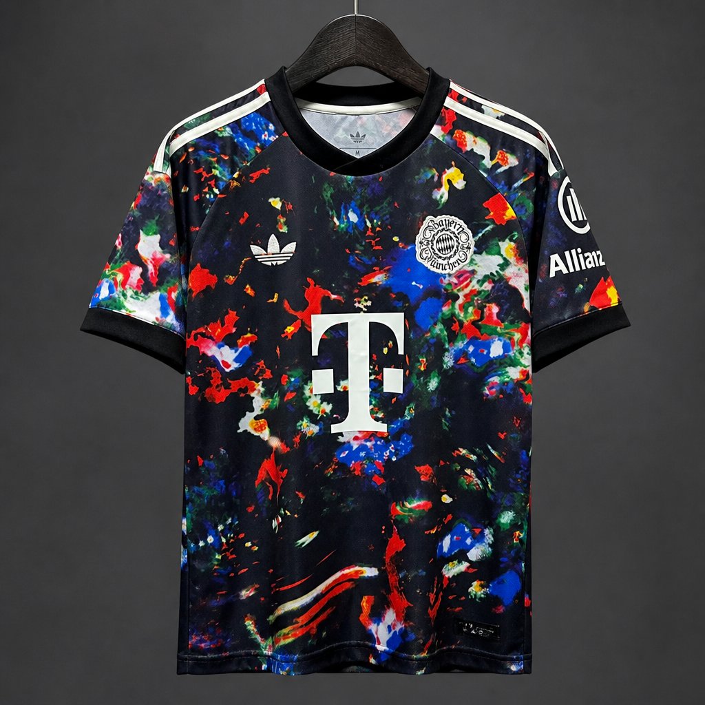 26/27 FC Bayern München Black with Colorful Abstract Splash Print Third Jersey