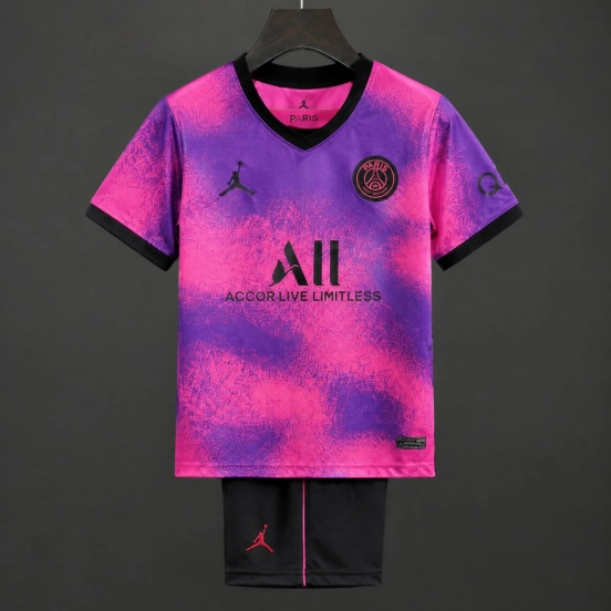 Retro 20-21 Kids PSG Paris Forth Pink Jersey