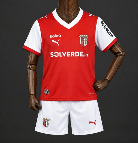 26/27 Kids  Braga Home Red Jersey